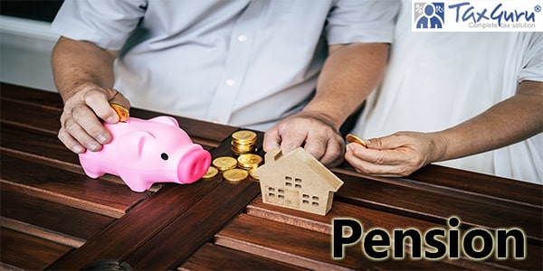 couples talking about pension with piggy bank