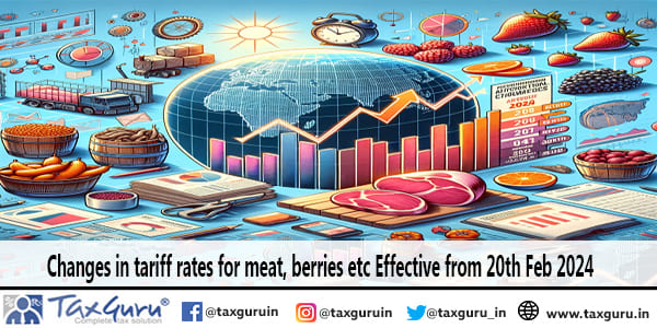 Changes in tariff rates for meat, berries etc Effective from 20th Feb 2024