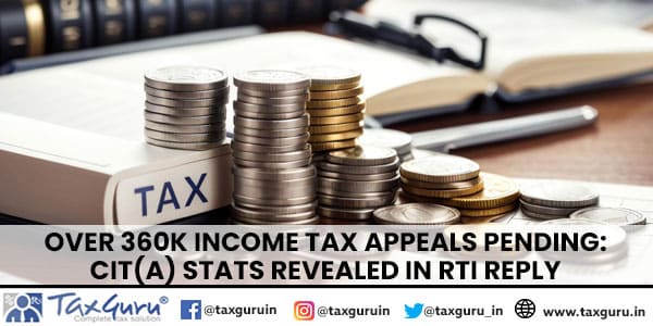 Over 360K Income Tax Appeals Pending: CIT(A) Stats Revealed in RTI Reply