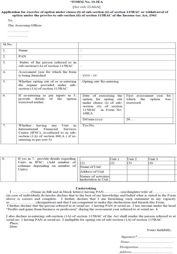 Sample of Form 10-IEA