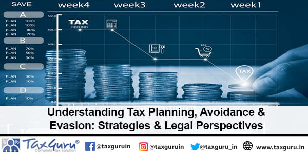 Understanding Tax Planning, Avoidance & Evasion Strategies & Legal Perspectives