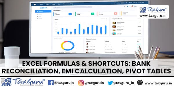 Excel Formulas & Shortcuts: Bank Reconciliation, EMI Calculation, Pivot Tables