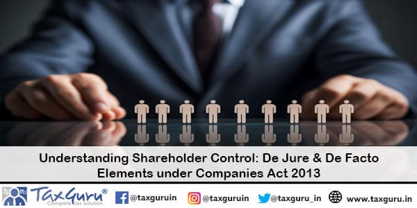 Understanding Shareholder Control De Jure & De Facto Elements under Companies Act 2013