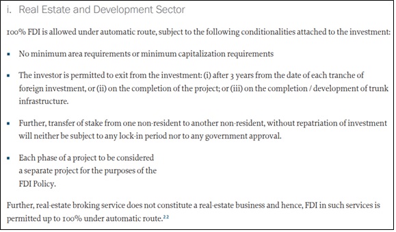 Real Estate and development sector