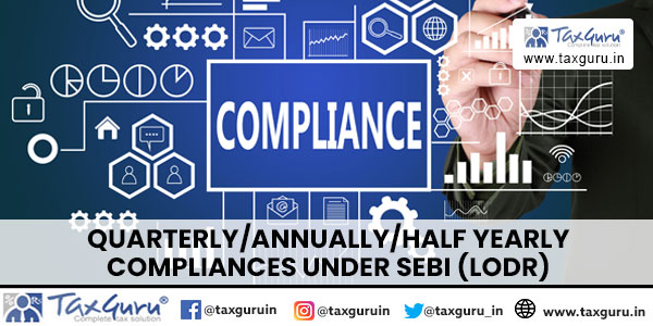 Quarterly Annually Half Yearly Compliances under SEBI (LODR)