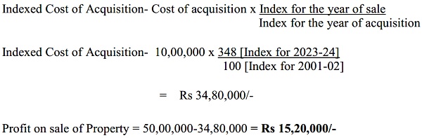 Impact of Indexation in continuation with above example