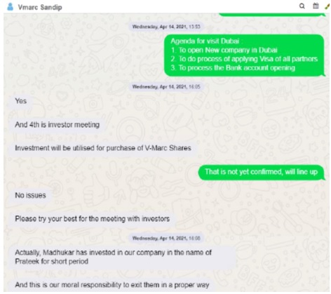 WhatsApp chat between Prijesh Kurani and Sandeep Srivastava