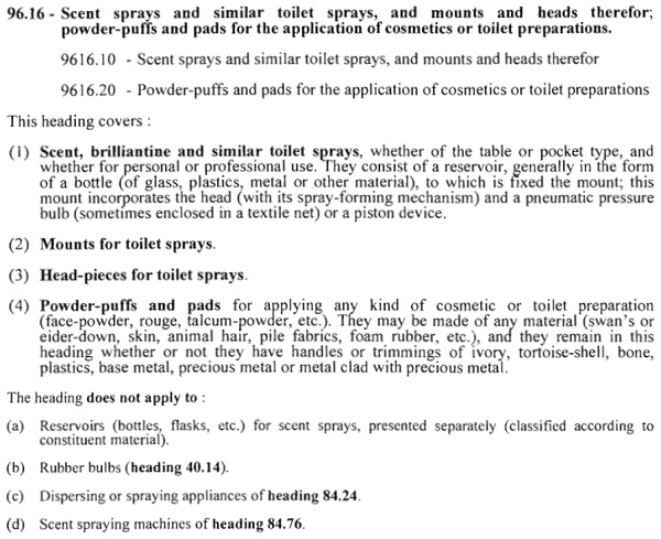 the application of cosmetics or toilect preparations