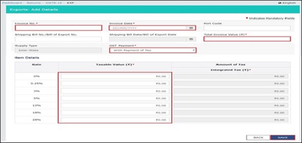 Procedure for Export with payment of GST