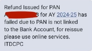 PAN Not Linked with Bank Account- issue