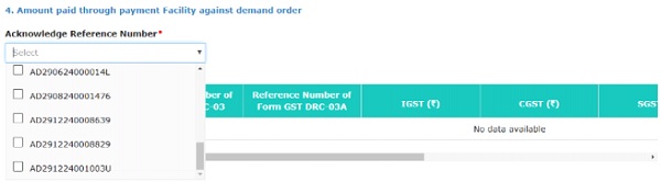 Amount paid through payment facility against demand order images 2