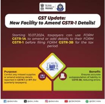 New facilities to amend GSTR-1 Details