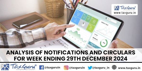 Analysis of Notifications and Circulars for Week ending 29th December 2024