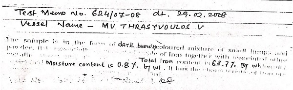 Customs Test Report received through RTI