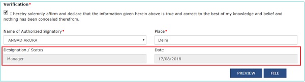 Designation Status and Date