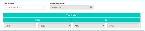 Order Issue Date and Tax Period