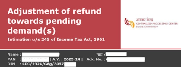 Adjustment of refund towards pending demand(s)