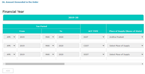 Details of Payment of tax are auto populated