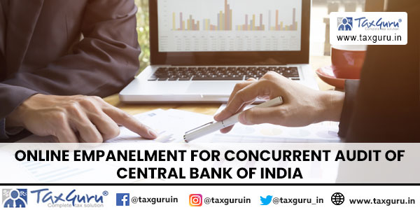 Online Empanelment for Concurrent Audit of Central Bank of India