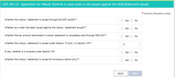 Select the one which is applicable in your case & proceed