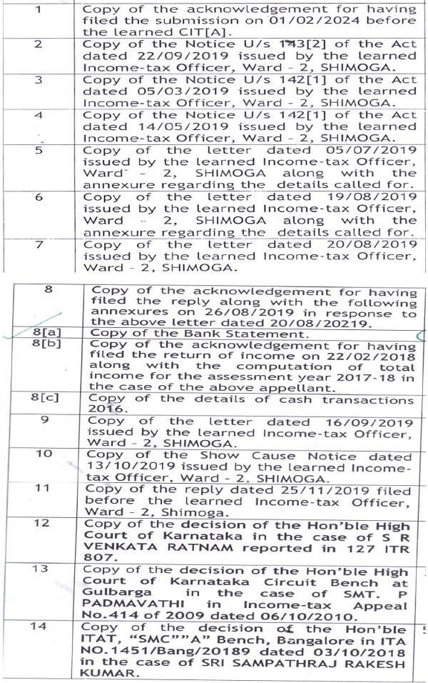 enclosing therein copies of following documents