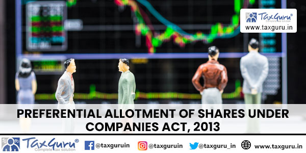 Preferential Allotment of Shares under Companies Act, 2013