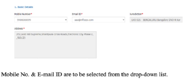 Basic Details table shall be entered manually