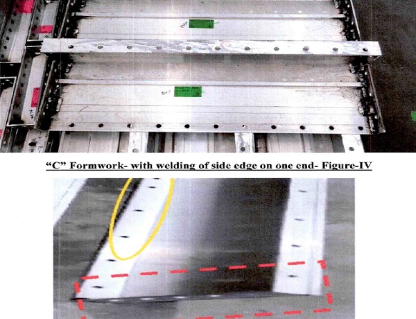 C Formwork- with welding of side edge on one end