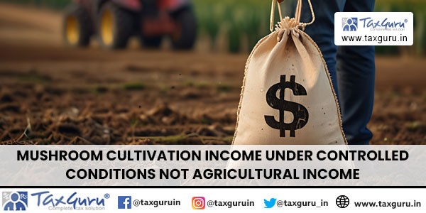 Mushroom Cultivation Income under Controlled Conditions not Agricultural Income