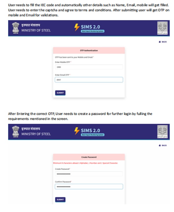 After submitting user will get OTP on