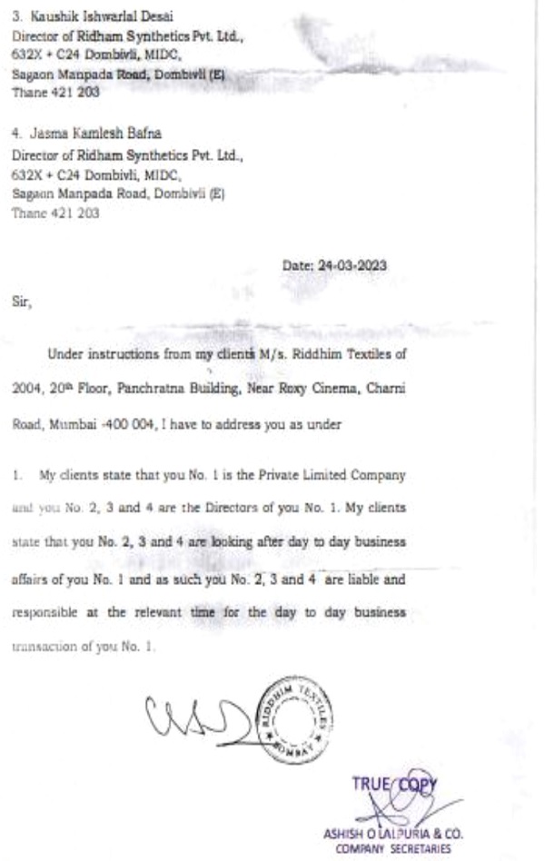 under instructions from my climent