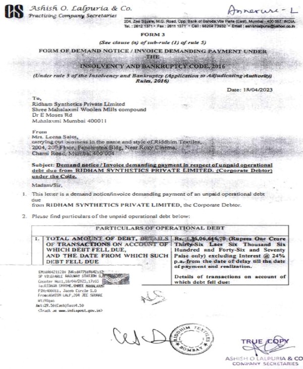 we would like to take into consideration