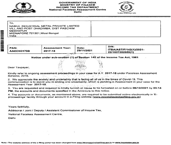 also gone through the notice