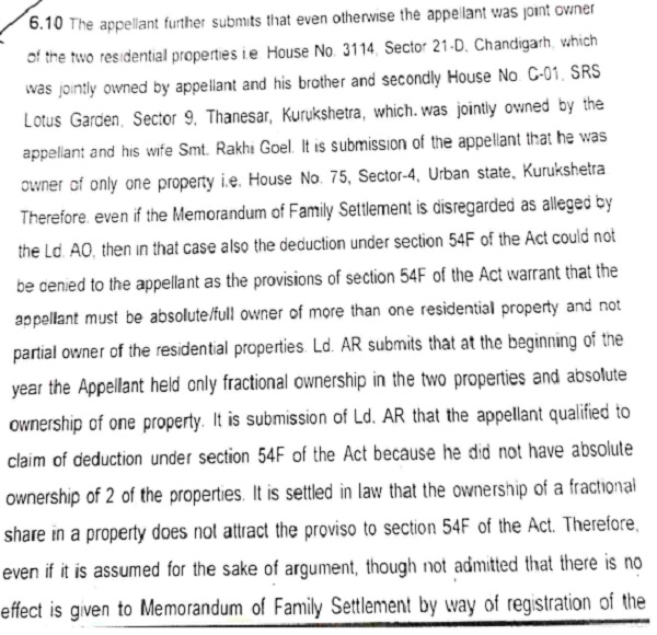 claim of the assessee