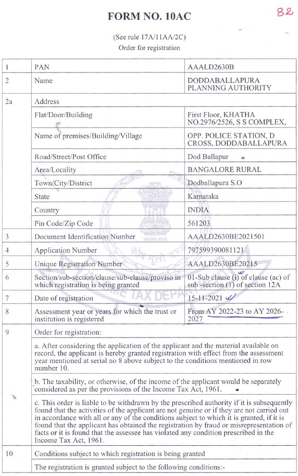 copy of which is reproduced