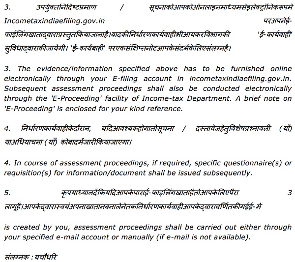 information specified above has to be furnished online