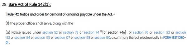 Bare Act of Rule 142(1)