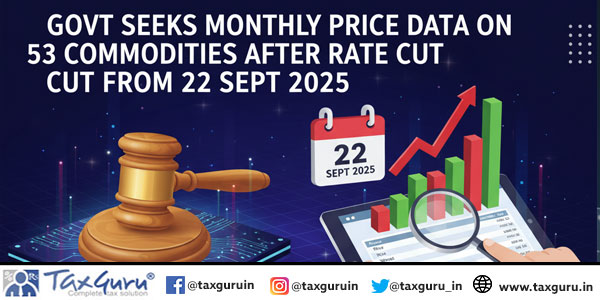 Govt Seeks Monthly Price Data on 53 Commodities After Rate cut from 22 Sept 2025