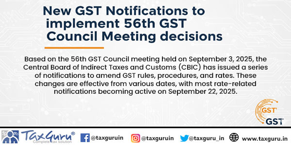 New Gst Notifications To Implement 56th Gst Council Meeting Decisions