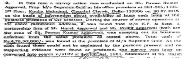 The relevant extract from page 1 of the assessment order