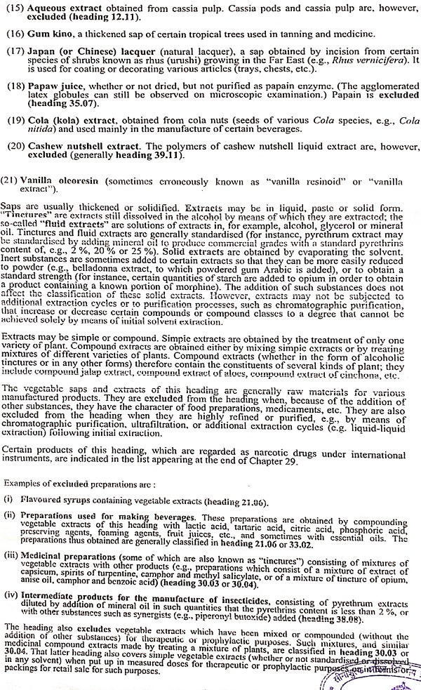 saps and extracts classified here include