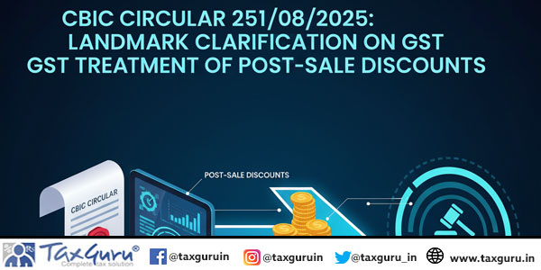 CBIC Circular 251082025 -Landmark Clarification on GST Treatment of Post-Sale Discounts