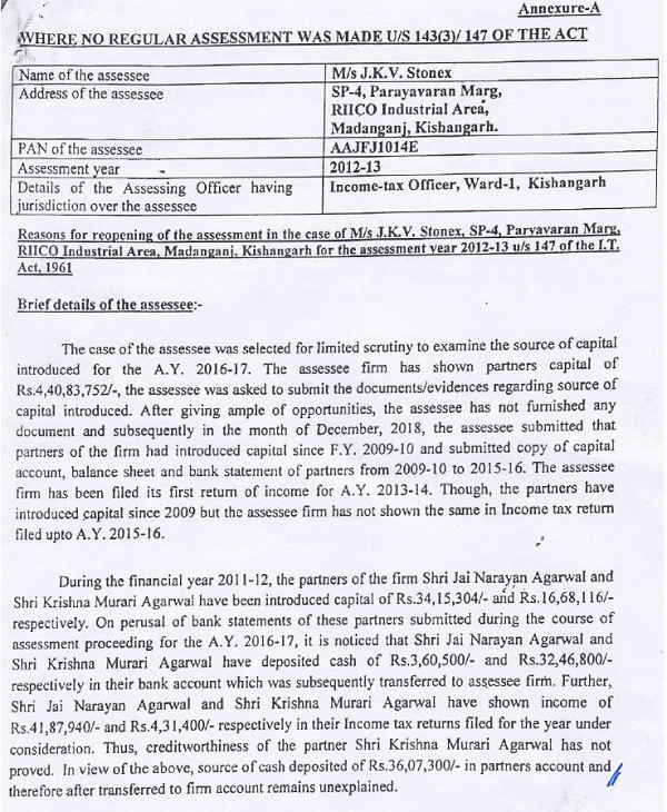 Details of the Assessing Officer