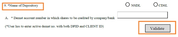 Name of Depossitory