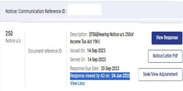 Response viewed by AO