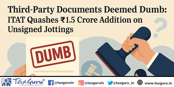 Third-Party Documents Deemed Dumb: ITAT Quashes ₹1.5 Crore Addition on Unsigned Jottings