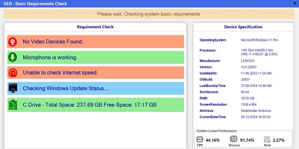 basic requirement check