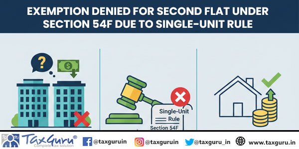 Exemption Denied for Second Flat Under Section 54F Due to Single-Unit Rule