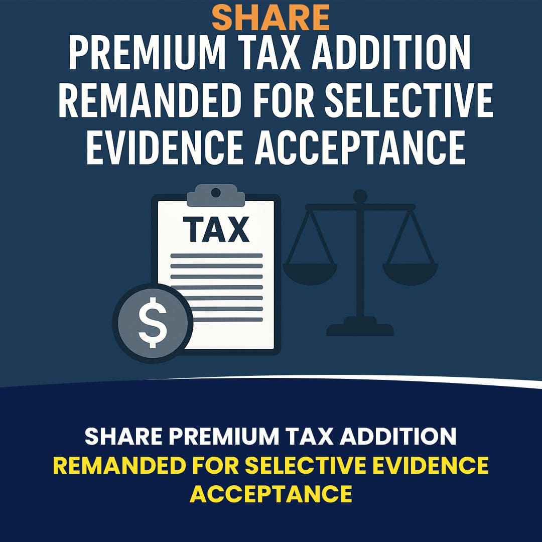 Share Premium Tax Addition Remanded for Selective Evidence Acceptance
