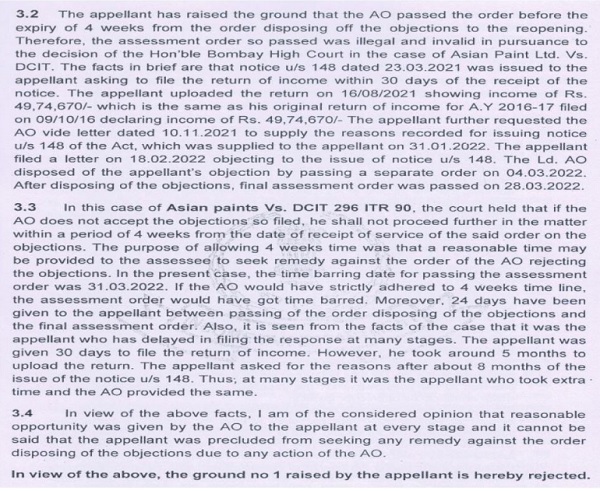 So far as the validity of re-assessment proceedings are concerned, he dismissed the same by observing as under